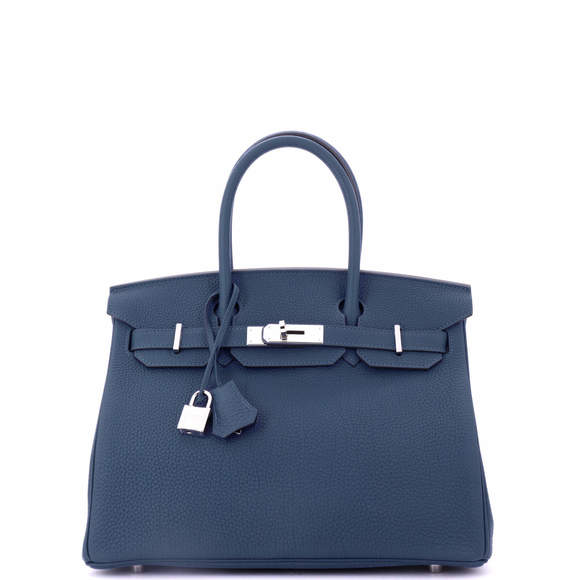 Hermes Birkin 30 Blue Togo with Palladium Hardware - Picture 1 of 8